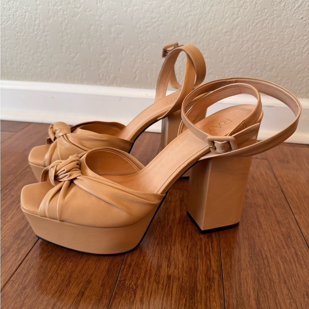 Revolve Brooklyn Heel in Nude RAYE Ankle Strap Platform Size 9.5 - Picture 2 of 13
